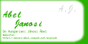 abel janosi business card